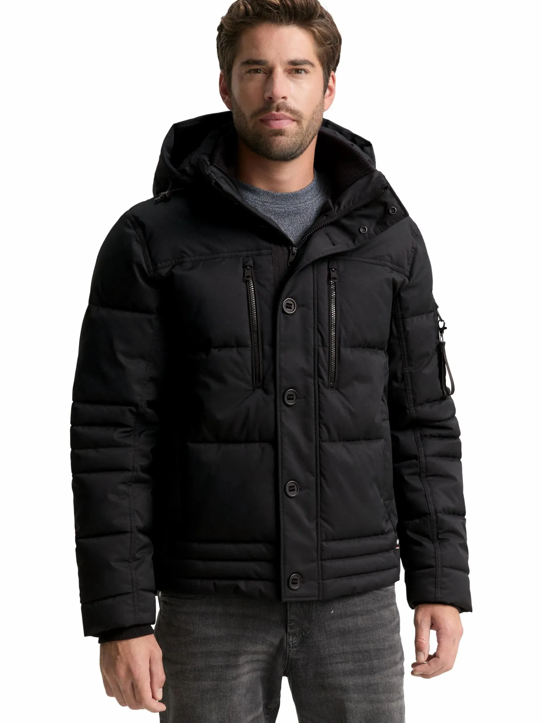 Herren Steppjacke mit Kapuze