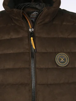 Herren Steppweste in Velour Optik