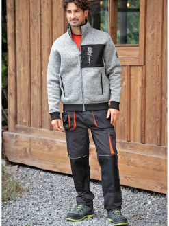 Herren Strickfleece Arbeitsjacke