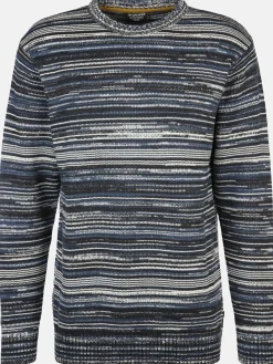 Herren Strickpullover in gestreifter Optik