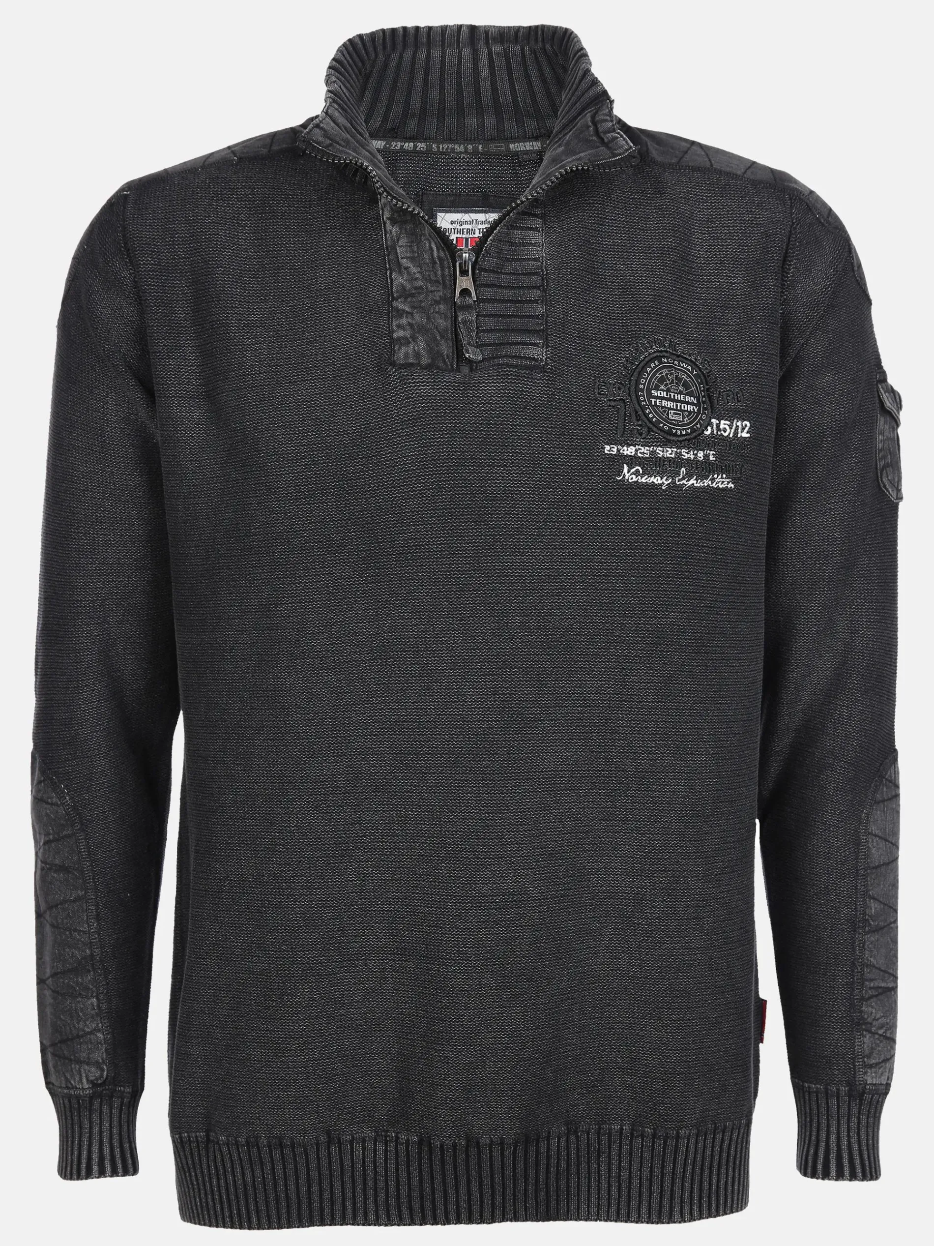 Herren Stricktroyer mit Stickerei-Applikation