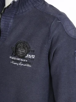 Herren Stricktroyer mit Stickerei-Applikation