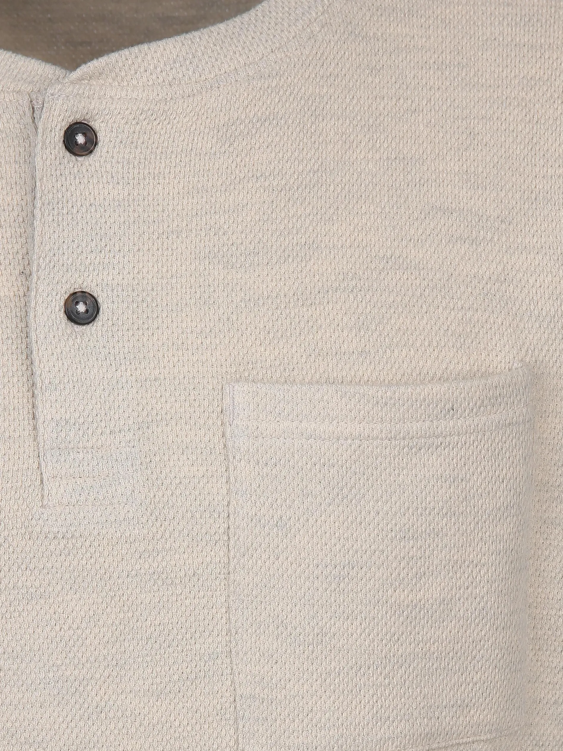 Herren Struktur Henleyshirt