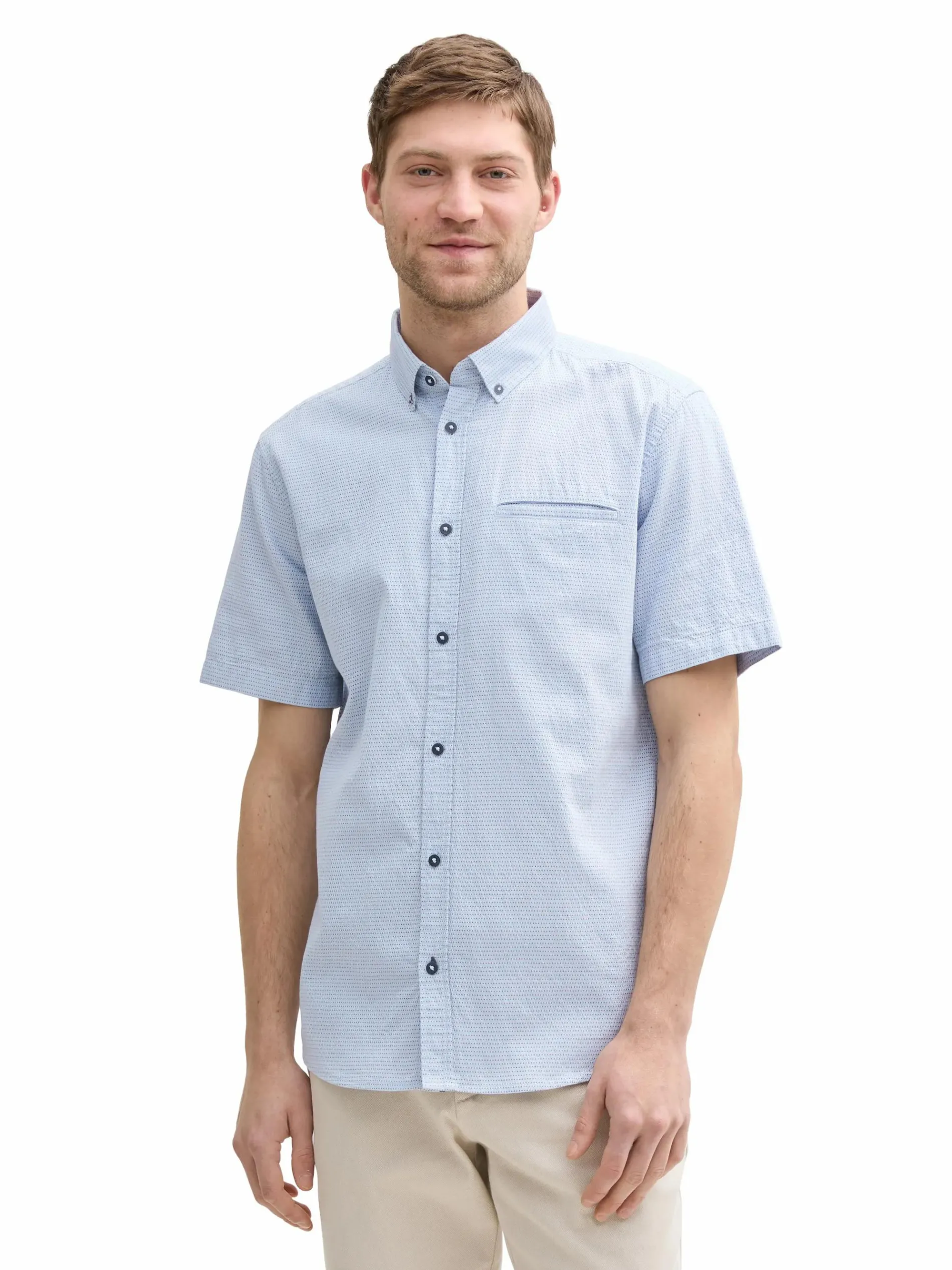 Herren Strukturhemd mit kurzem Arm