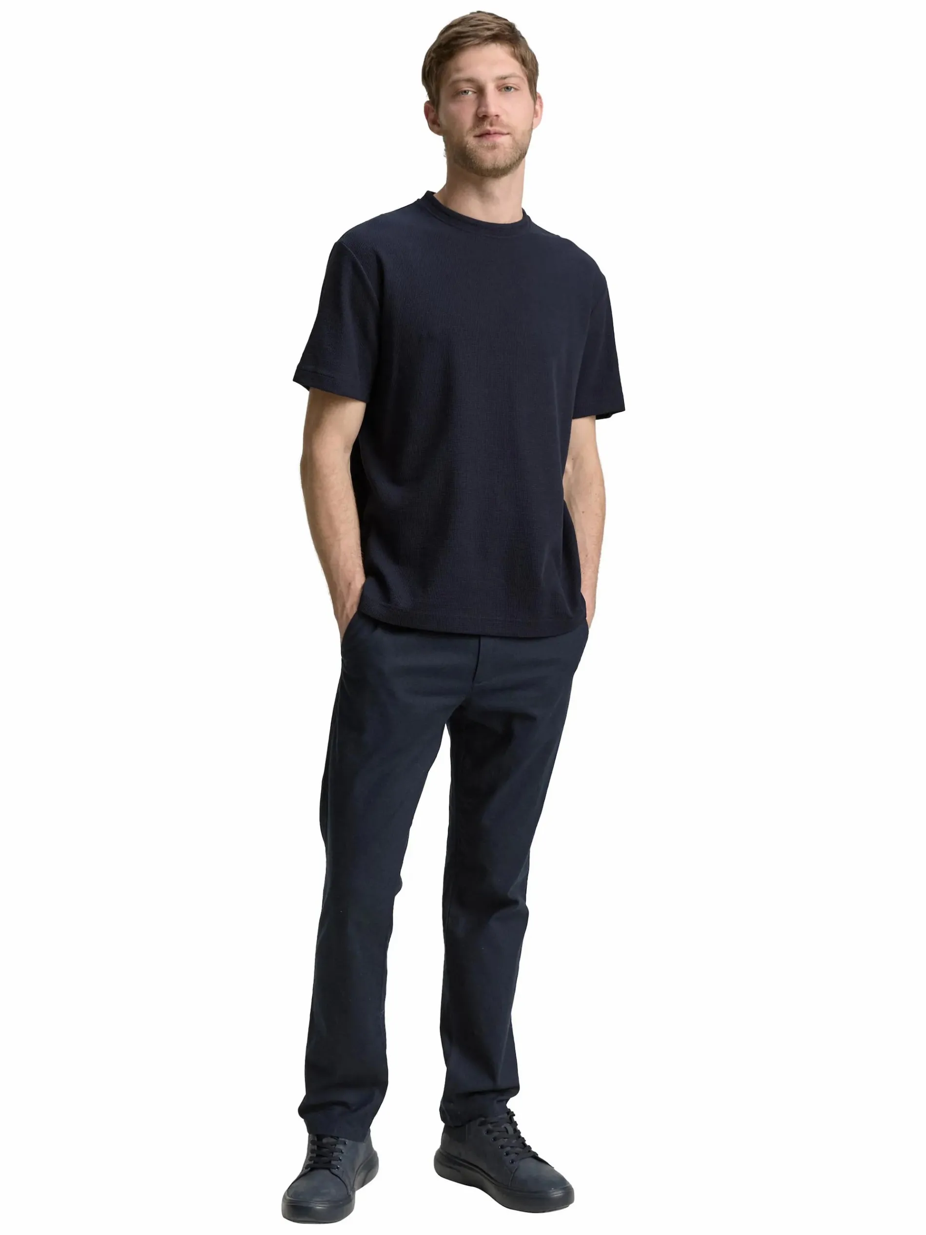 Herren Strukturshirt unifarben