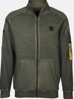 Herren Sweatjacke in verwaschener Optik