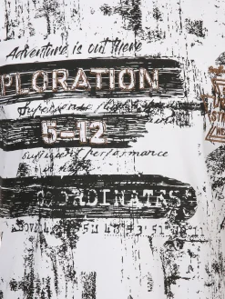 Herren T-Shirt mit Alloverprint und Stickerei