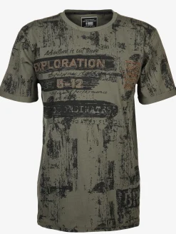 Herren T-Shirt mit Alloverprint und Stickerei