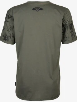 Herren T-Shirt mit Alloverprint und Stickerei