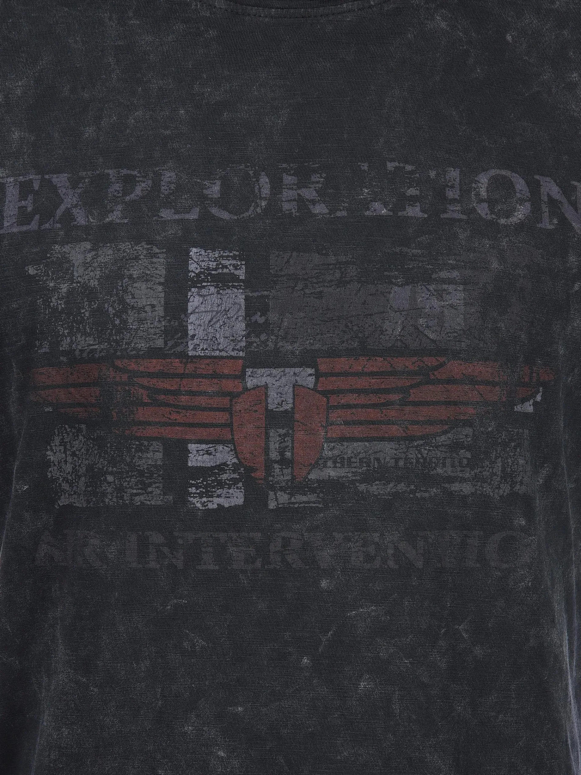 Herren T-Shirt mit Print in Used Optik