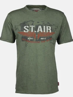 Herren T-Shirt mit Print in Used Optik