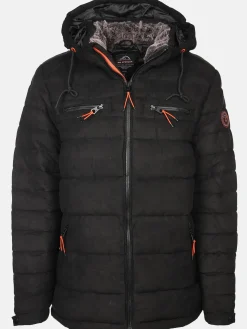 Herren Velour Steppjacke mit Kapuze