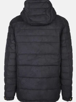 Herren Velour Steppjacke mit Kapuze