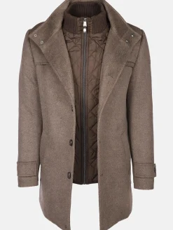 Herren Wollmantel im 2in1 Look