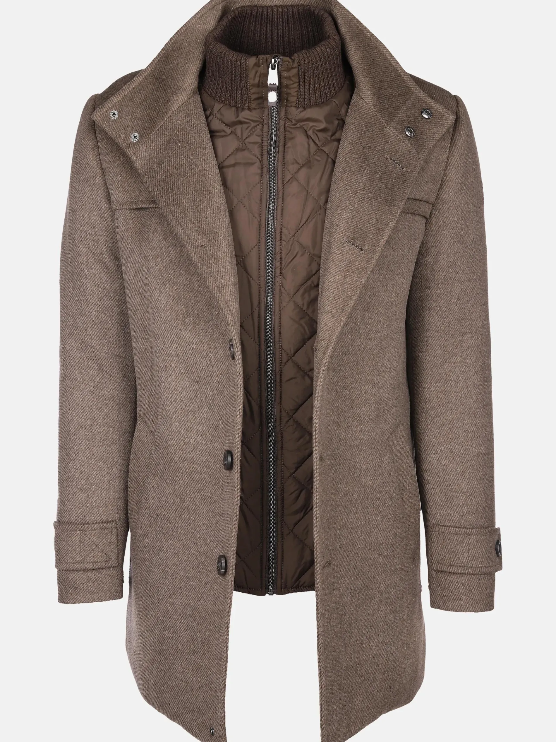 Herren Wollmantel im 2in1 Look