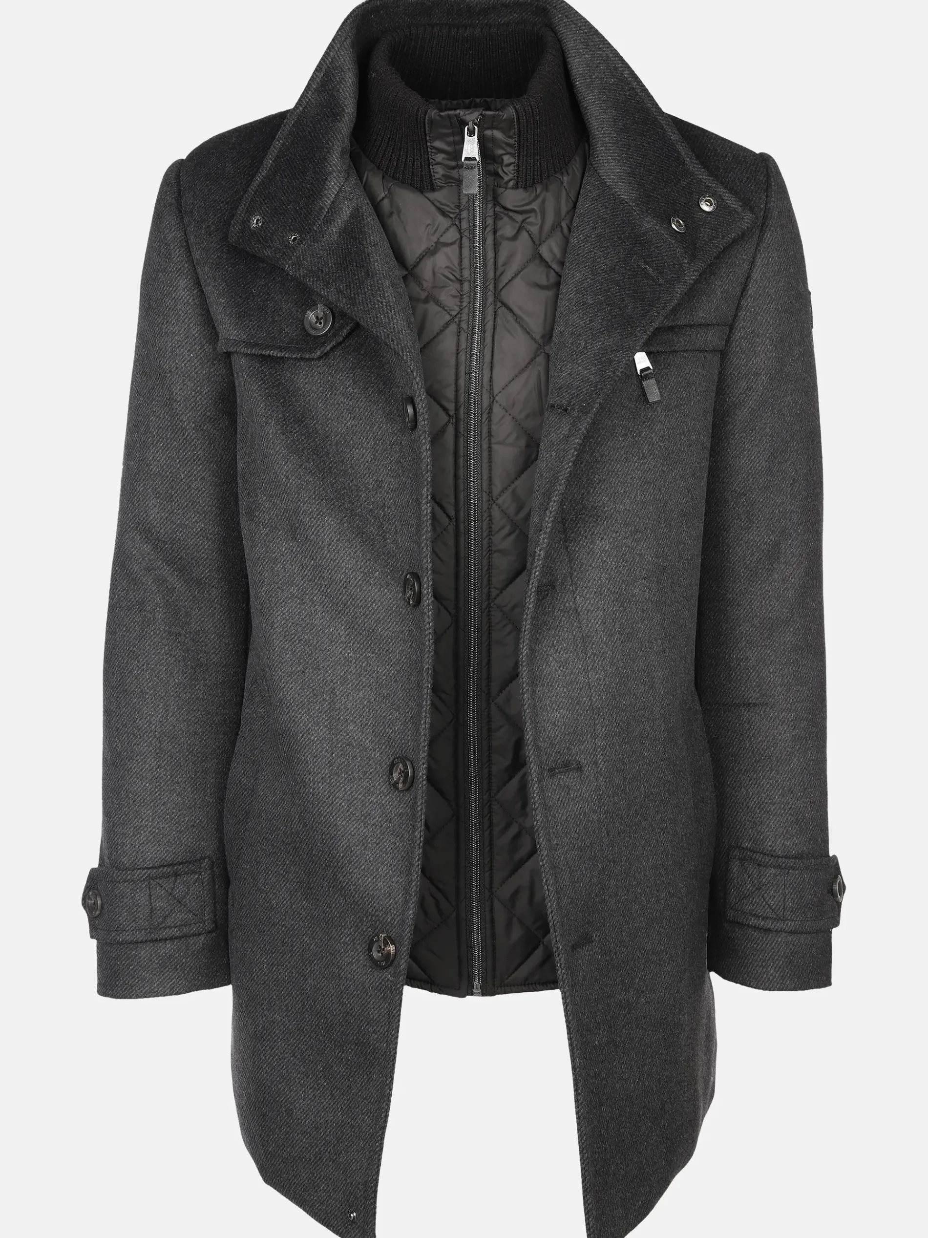 Herren Wollmantel im 2in1 Look