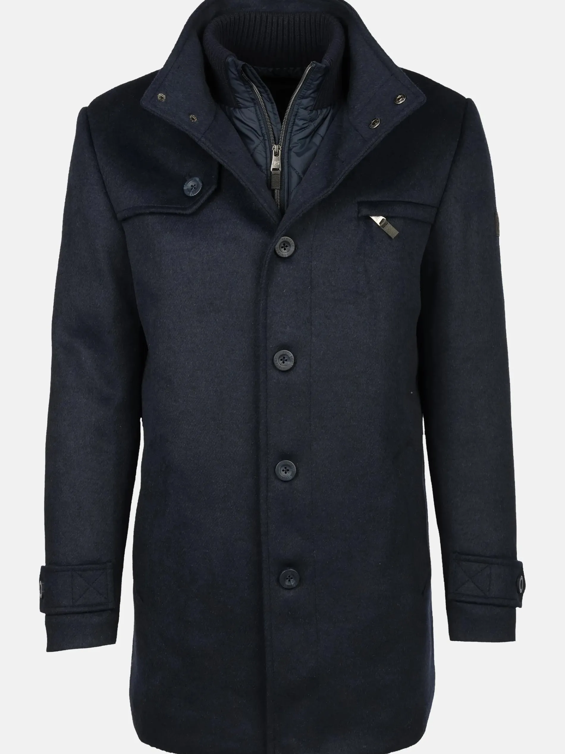 Herren Wollmantel im 2in1 Look