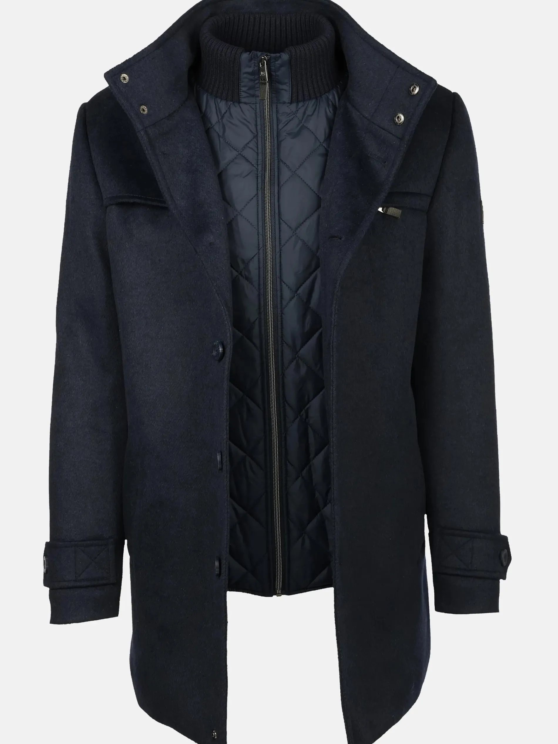 Herren Wollmantel im 2in1 Look