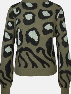 Jacquline JDYLORRAINE ANIMAL L/ Pullover mit abstraktem Leoprint