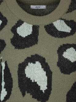 Jacquline JDYLORRAINE ANIMAL L/ Pullover mit abstraktem Leoprint