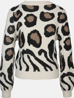 Jacquline JDYLORRAINE ANIMAL L/ Pullover mit abstraktem Leoprint