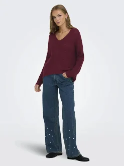 Jacquline JDYNEW MEGAN L/S PULLOV Strickpullover mit V-Ausschnitt