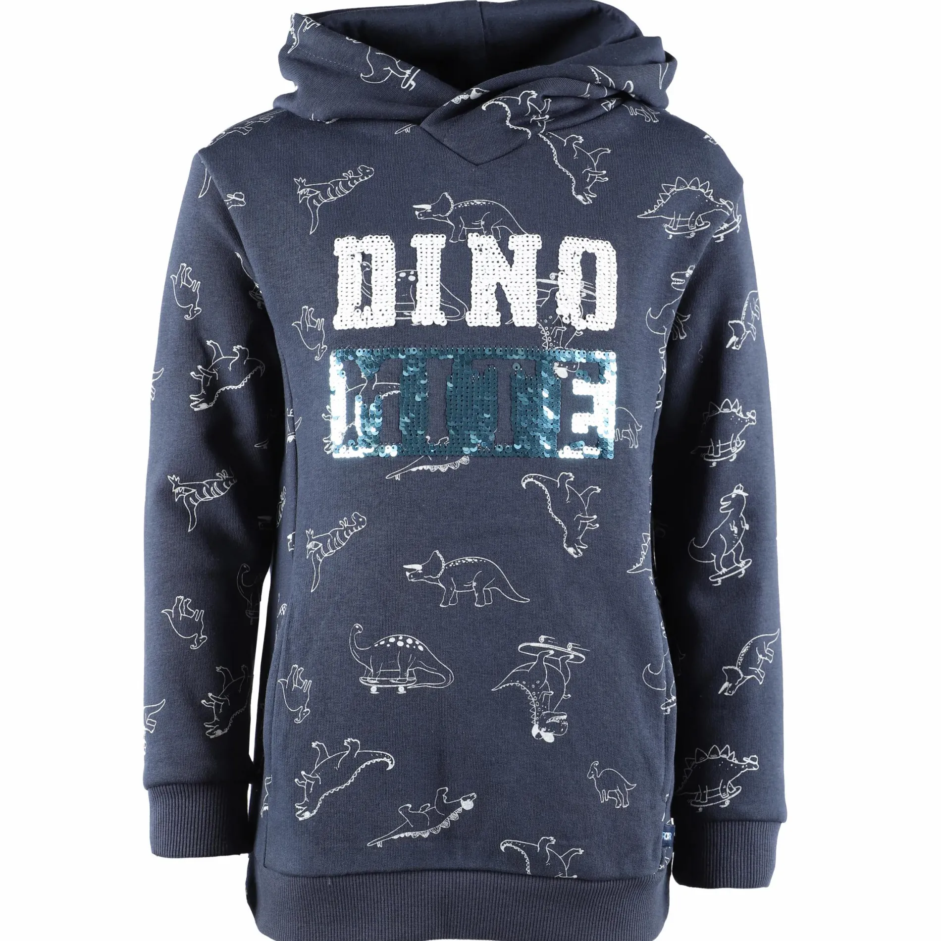 Jungen Hoodie mit Paillettenprint und Dinodruck