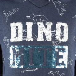 Jungen Hoodie mit Paillettenprint und Dinodruck