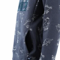 Jungen Hoodie mit Paillettenprint und Dinodruck