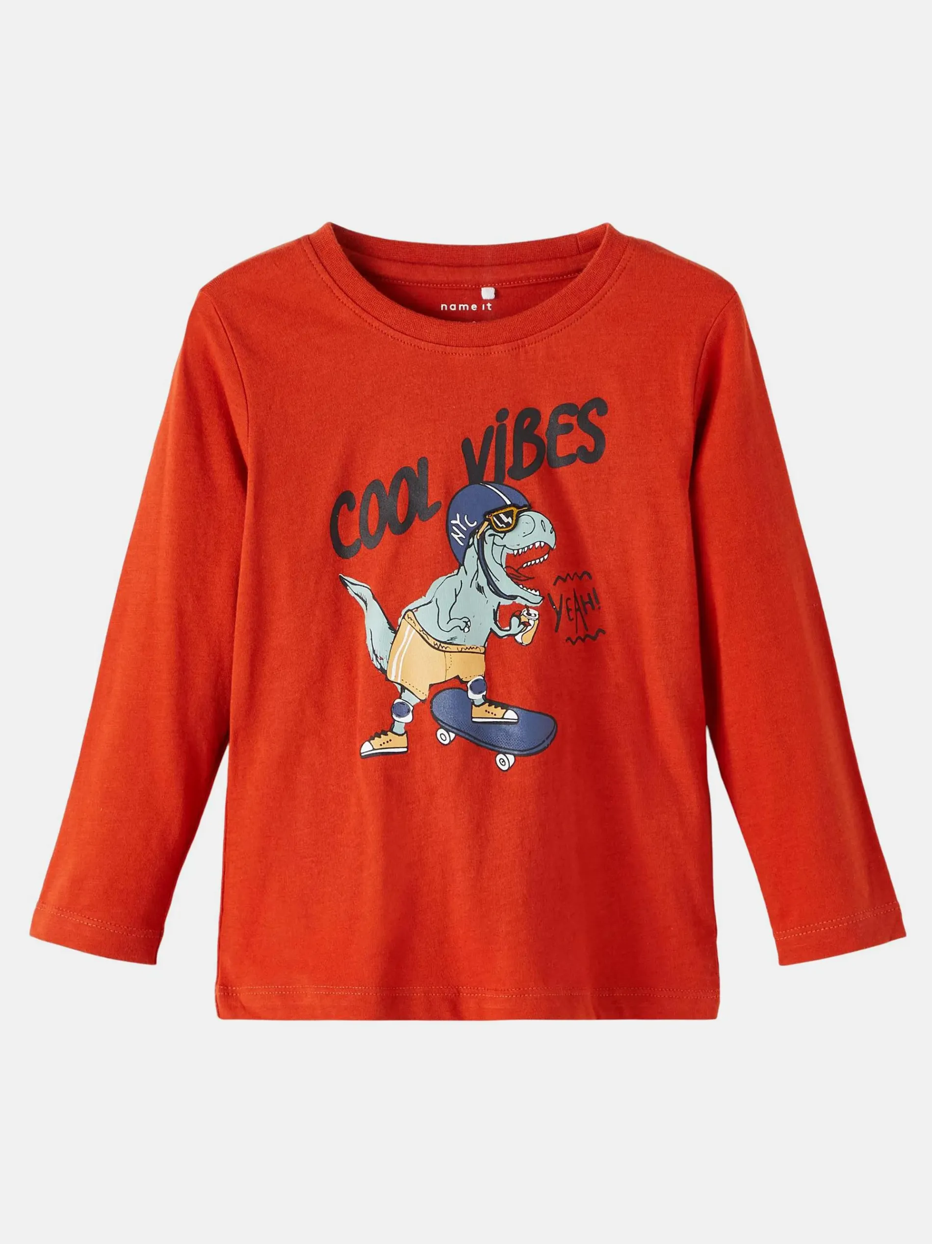 Jungen Langarmshirt mit Frontprint und Applikation