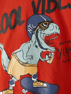 Jungen Langarmshirt mit Frontprint und Applikation