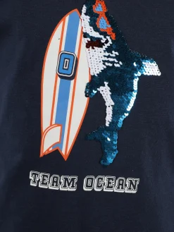 Jungen Shirt mit Wendepailletten-Motiv