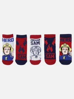 Jungen Socken im 5er Pack mit Feuerwehr Sam Motiven