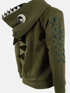 Jungen Sweatjacke mit Dinomotiv und Kapuze