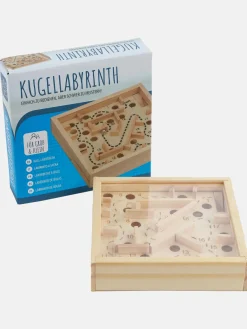 Kugellabyrinth aus Holz, 12x12cm