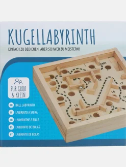 Kugellabyrinth aus Holz, 12x12cm