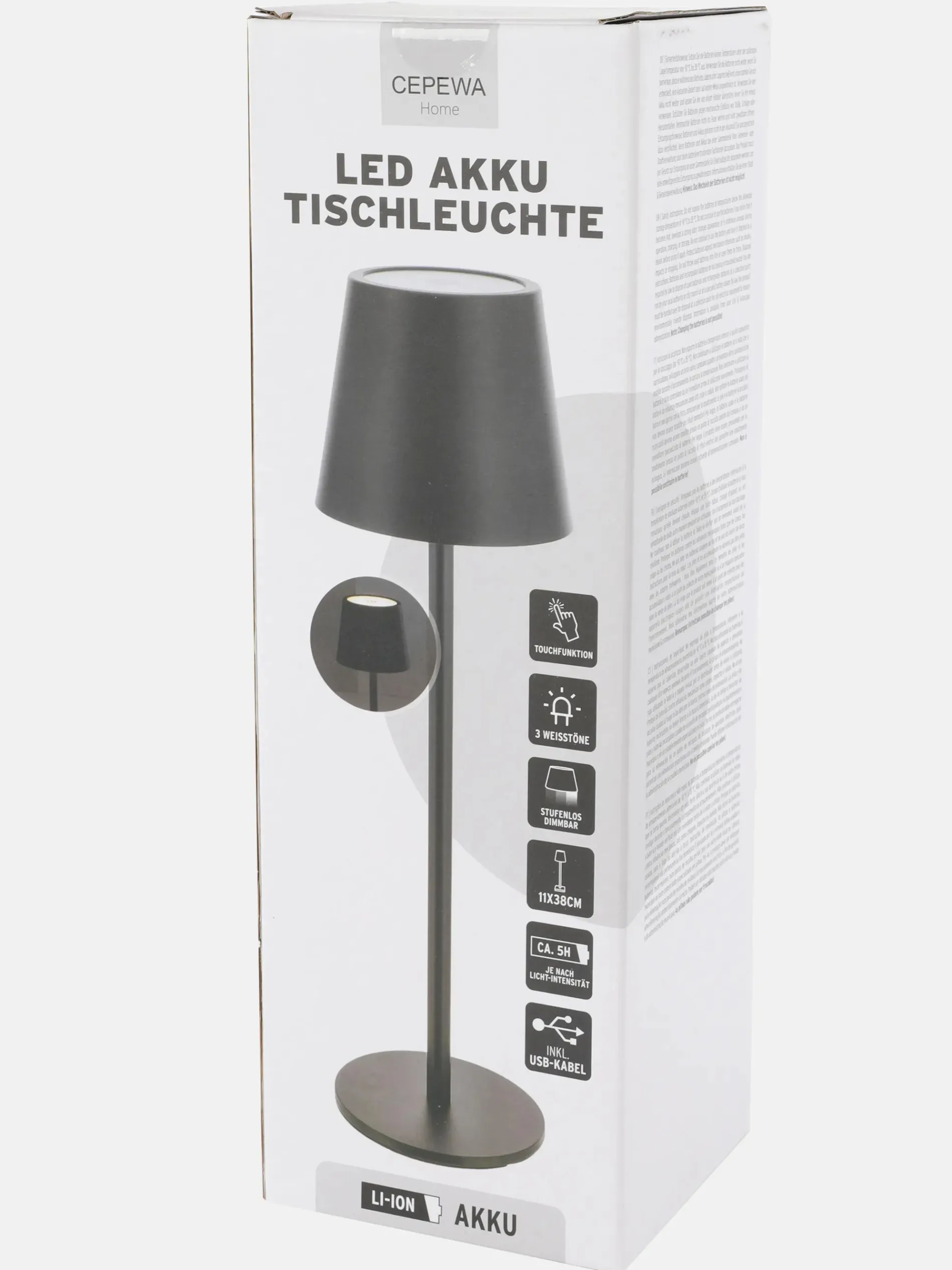 LED Akku Tischleuchte 38cm