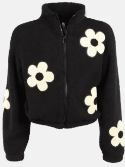 Mädchen YA44SMINA T Teddyjacke mit Blumenapplikation