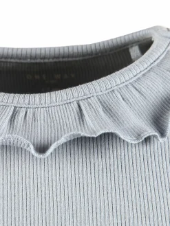 Mädchen 2er Pack Longsleeves in Rippoptik