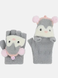 Mädchen Handschuhe mit Tiergesicht