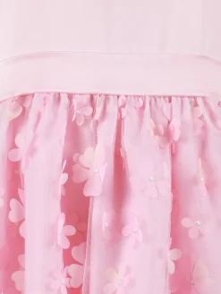 Mädchen Kleid im romantischen Look mit Mesh und Blumen