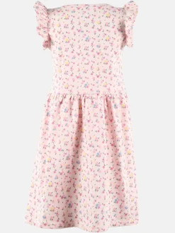 Mädchen Kleid mit Flügelärmelchen und Alloverprint