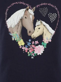 Mädchen Kleid mit Pferdemotiv