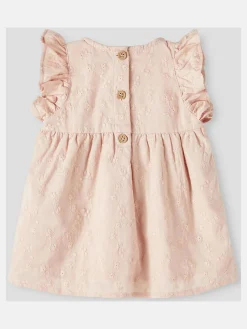 Mädchen Kleid mit Stickerei und Flügelärmelchen