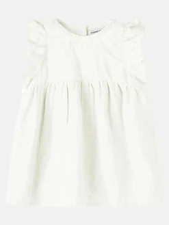 Mädchen Kleid mit Stickerei und Flügelärmelchen