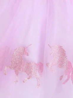 Mädchen Kleid mit Tüllüberrock und Einhornprint