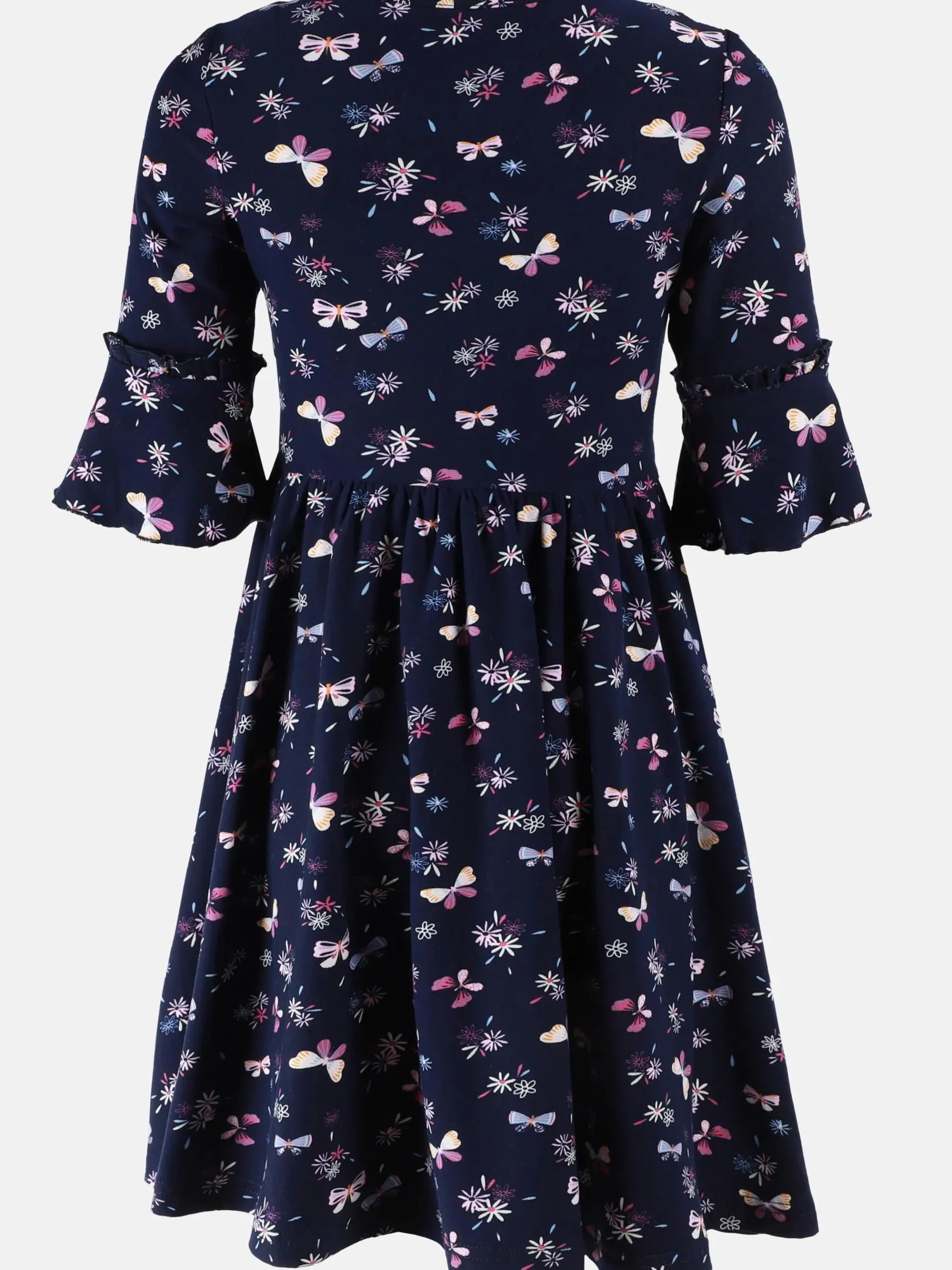 Mädchen Kleid mit Volants im Minimalprint