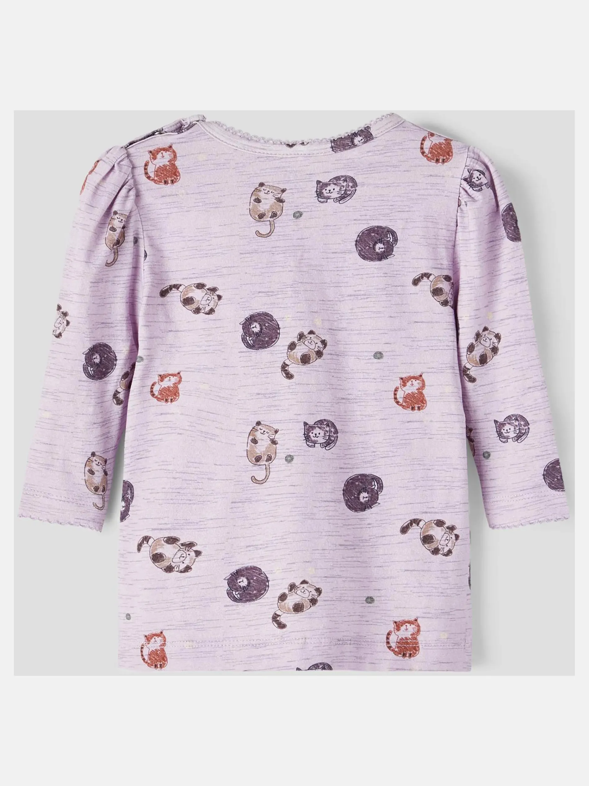 Mädchen Langarmshirt mit Katzenprint