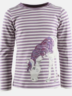 Mädchen Langarmshirt mit Pailletten und Einhorn-Appliaktion