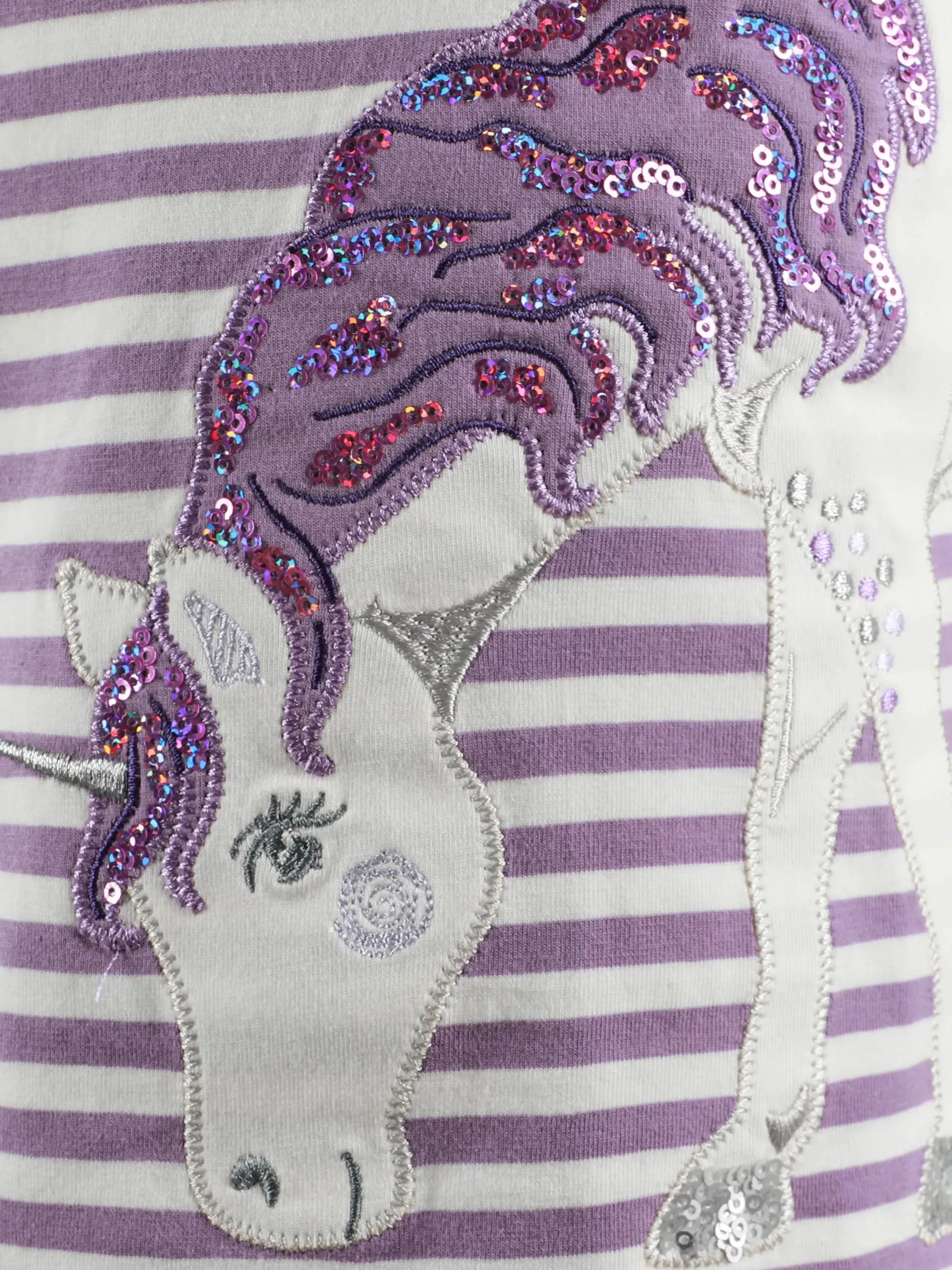 Mädchen Langarmshirt mit Pailletten und Einhorn-Appliaktion